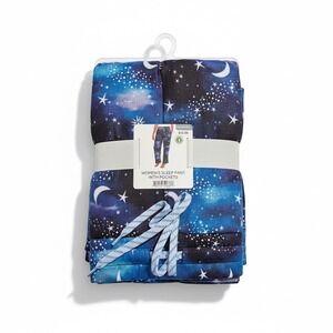 JoySpun Womens Sleep Pants Celestial Star Moon Galaxy Print Blue Pajamas 3X NWT